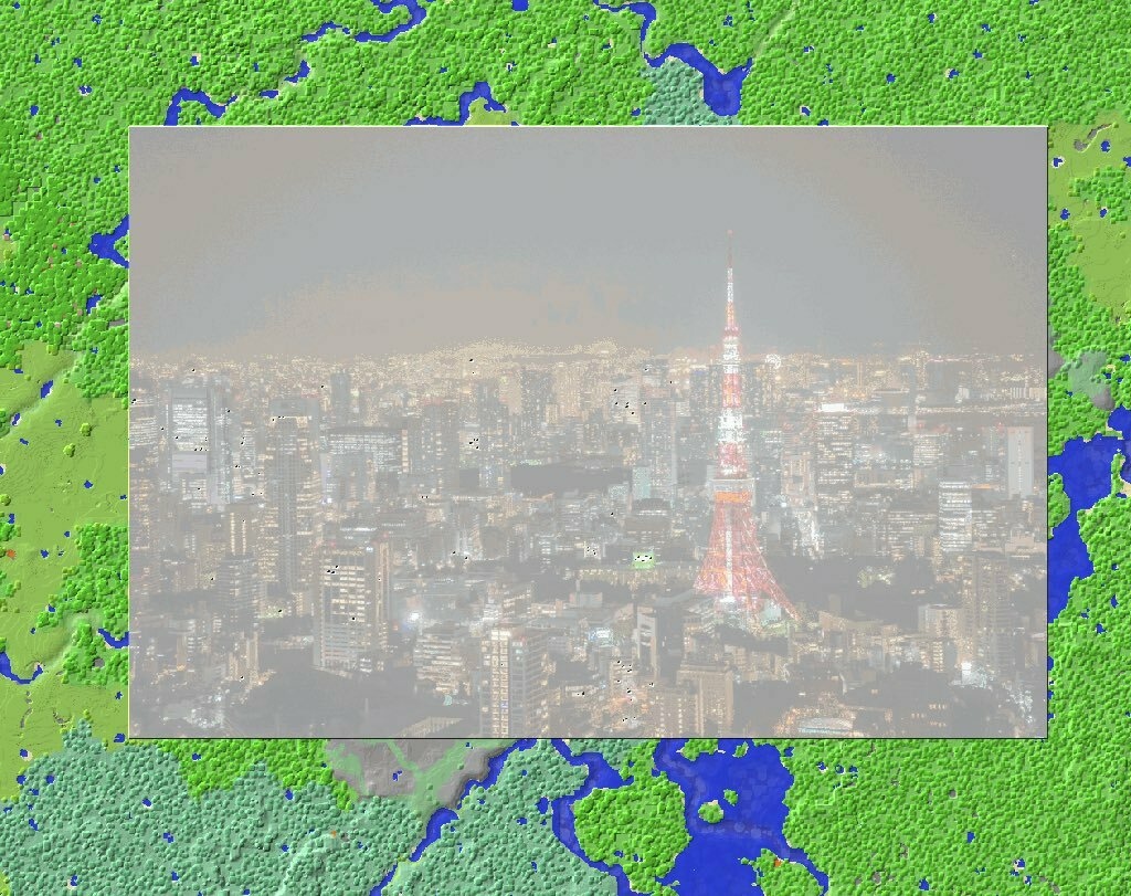 Краєвид Токіо в Minecraft