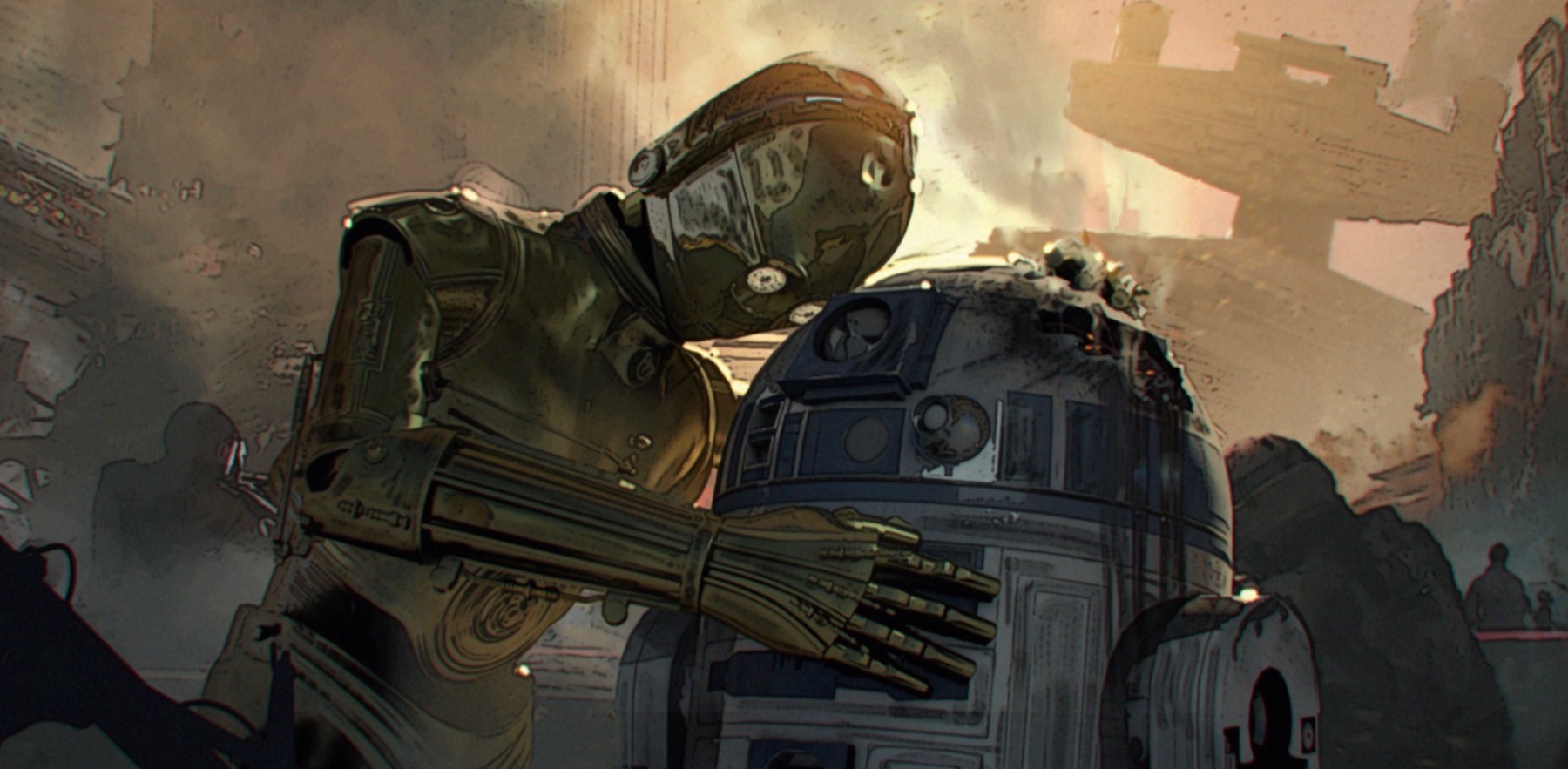 C-3PO прощається зі знищеним R2